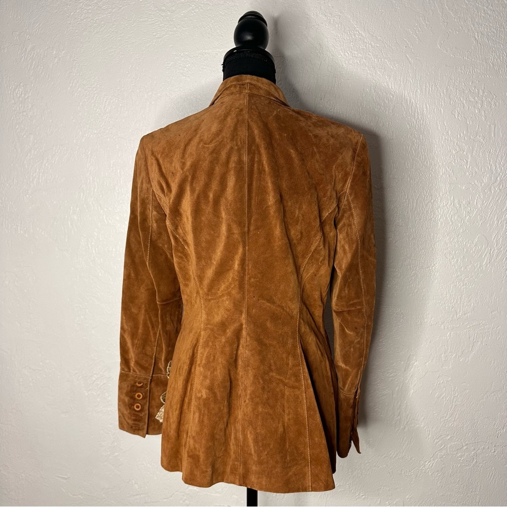 Vintage Y2K suede floral Classics Entier jacket - Picture 6 of 8